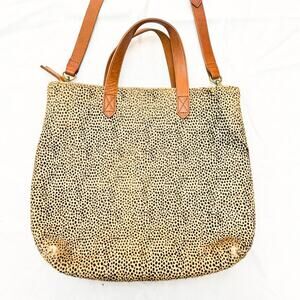 Madewell Animal Print Leather Hide Crossbody Satchel Bag